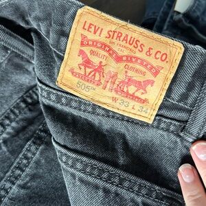 Levi's Men's Black Straight Jeans with Leather Patch